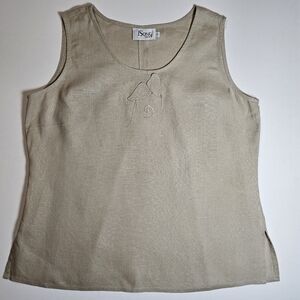 Jsong Collection Linen Top‎ Womens Size 14 Tan